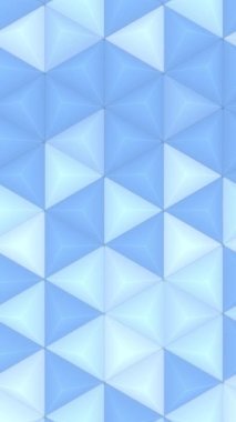 Üçgenlerin Arkaplanı. Soyut arkaplan. Düşük Poli 3D yüzeyi CG arkaplan olarak. Yumuşak Üçgenler Geometrik Düşük Çoklu Hareket Arkaplanı Mavi Beyaz Üçgenler - 4K Tam HD Döngüsüz Döngü