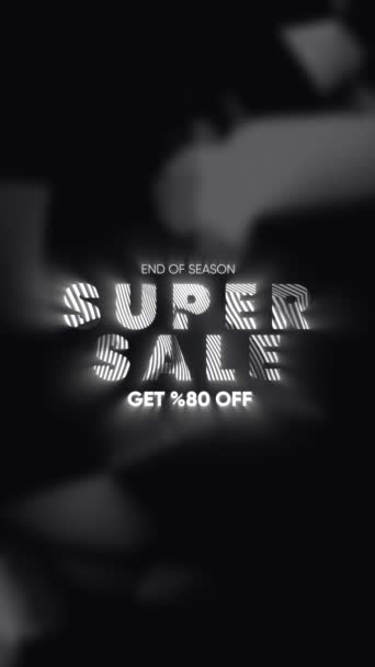 Super Sale Advertisements Super Sale Offer Shop Now Promotion Dark — Vídeo de Stock