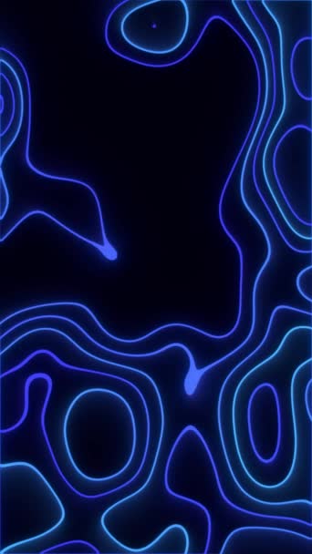 三维地形图背景概念 技术背景 地形线条动画化 地理和波浪形背景 蓝色霓虹灯曲线 4K无缝线背景 — 图库视频影像