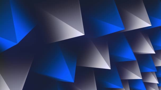 Rendering Geometric Blue Grey Triangles Rotation Background Dynamic Shapes Composition — Stock Video