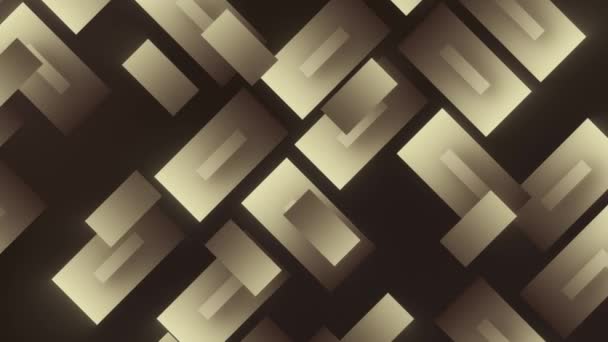 Çeşitli Boyutlarda Kahverengi Geometrik Kareler Ekran Boyunca Hareket Eder Hareket — Stok video