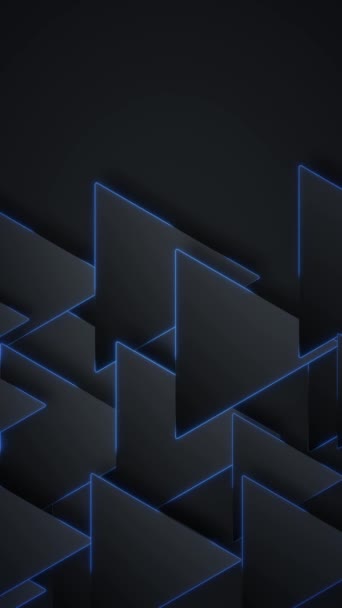 Modern Black Business Abstract Triangle Background Animated Black Triangle Looped — Vídeo de stock