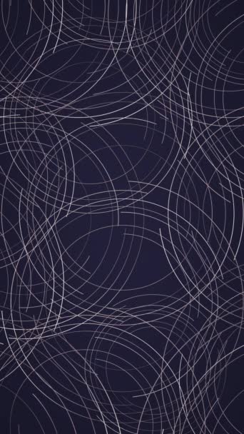 Composition Circles Dark Background Abstract Light Tangled Narrow Lines Monocrome — Stock Video