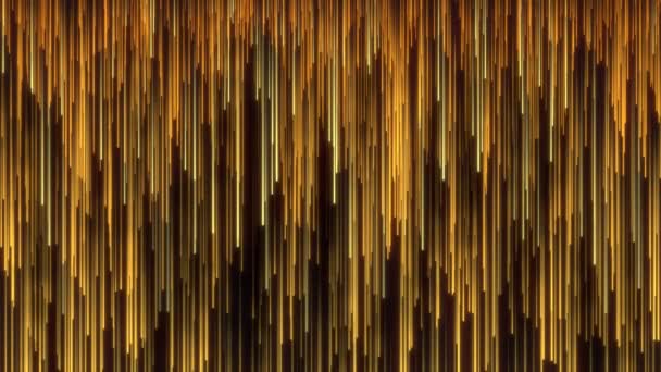 Abstraktní Pohybové Pozadí Flying Gold Lesknoucí Částice Třpytkami Elegantní Zlaté — Stock video