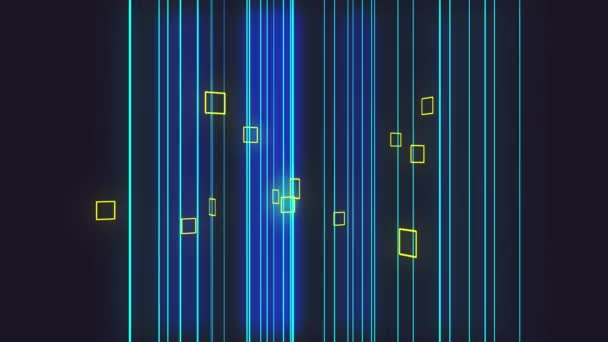 Abstract Technology Background Stripes Particles Animation Circuit Electric Signal Light — Vídeo de stock