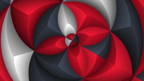 Kırmızı Gri Siyah Beyaz Kaleydoskopik Şekil Gelecekçi Yeni Tasarım Tam — Stok video