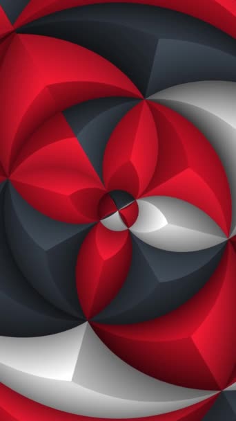 Red Grey Black White Kaleidoscopic Abstract Pattern Futuristic New Design — стокове відео