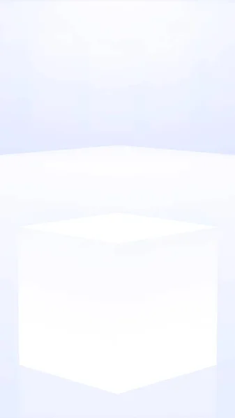Beyaz Arkaplanda Yuvalı Küp Kutusu Rotasyonu. Soyut 3D Kutu Canlandırması. Basit Geometrik Şekil 3B Hazırlama