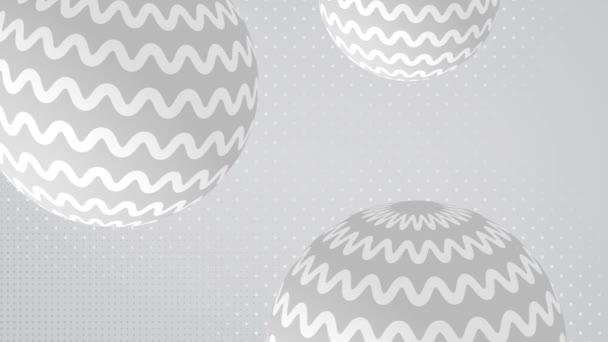 White Ball Abstract Mottled Background Rendering Full Seamless Loop Alpha — Vídeos de Stock