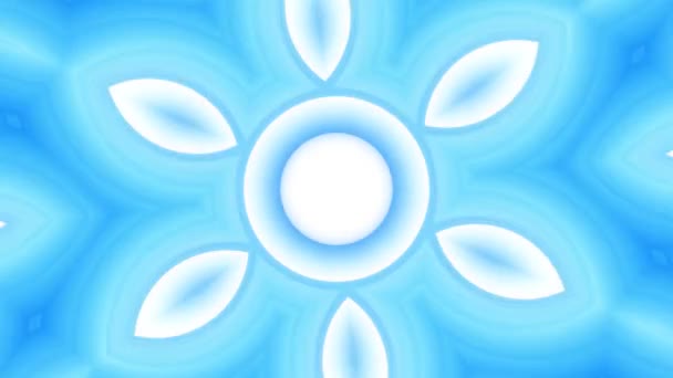 Kaleidoscope Psychedelic Futuristic Blue Pattern Background Full Seamless Loop — Vídeo de Stock