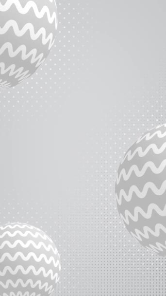 White Ball Abstract Mottled Background Rendering Full Seamless Loop Alpha — Vídeo de Stock