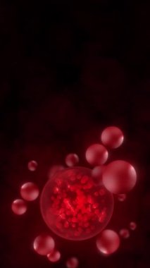 Macro Red Blood Cells In Artery, Disease Prevention, Healthcare Background - 4K Resolution - Vertical