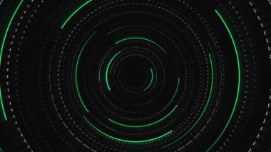 Future interface of modern targeting system during working process, seamless loop. Animation. Abstract digital display with technological searching program - 4K Video Background Seamless Loop