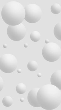 Abstract white spheres design background, atoms moleculas 3D Render - 4K Resolution Loop Video Background Seamless Loop
