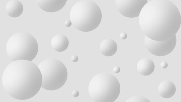 Abstract White Spheres Design Background Atoms Moleculas Render Resolution Loop — Vídeos de Stock