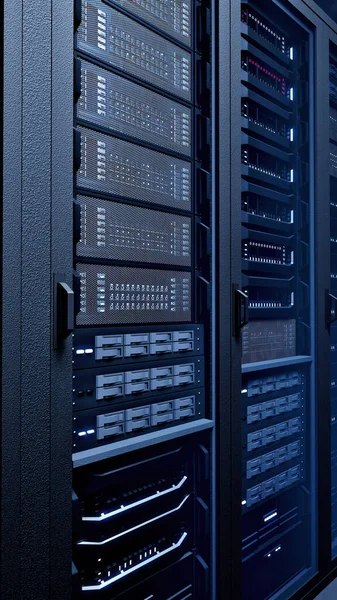 Server Racks in Server Room Data Center, Computer Network Security, Multiple Rows of Data Center Shots of Fully Operational Server Racks, Artificial Intelligence, Technology