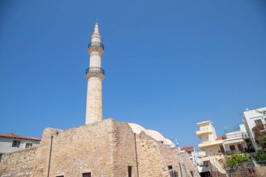 Rethymnon, Kreta 'daki bir caminin eski masonluğu. Yüksek kalite fotoğraf