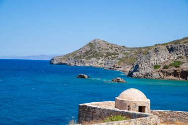 Spionalonga, Girit 'teki eski harabeler. Yüksek kalite fotoğraf