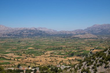 Girit 'teki Panorama Plato manzarası yüksekliği. Yüksek kalite fotoğraf