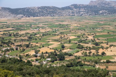 Girit 'teki Panorama Plato manzarası yüksekliği. Yüksek kalite fotoğraf
