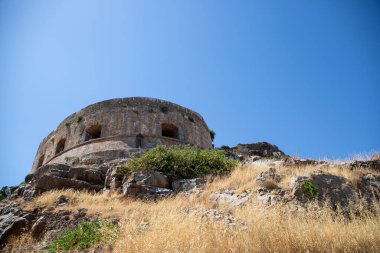 Spionalonga, Girit 'teki eski harabeler. Yüksek kalite fotoğraf