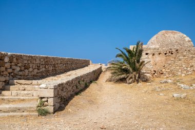 Fortezza, Rethymno 'daki Venedik Kalesinin Antik Harabeleri. Yüksek kalite fotoğraf