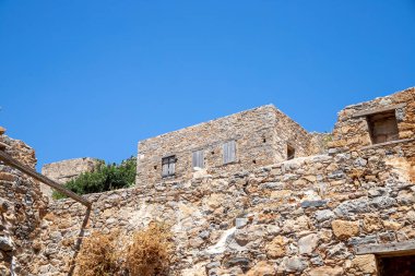 Spionalonga, Girit 'teki eski harabeler. Yüksek kalite fotoğraf