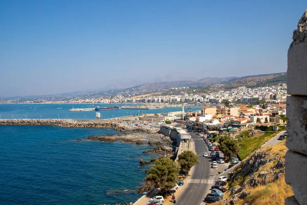 Paisaje Costero Ciudad Rethymno Creta Fotografiado Desde Fortezza Foto Alta —  Fotos de Stock