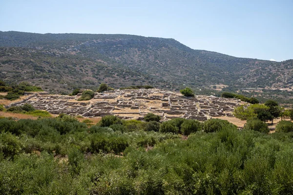 Antiguo Yacimiento Arqueológico Creta Con Ruinas Piedra Foto Alta Calidad — Foto de Stock
