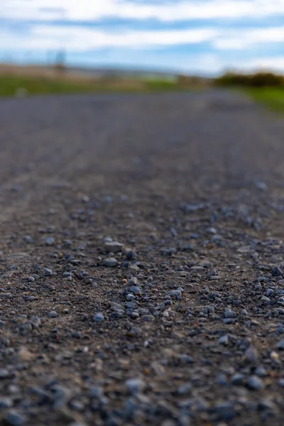 Makroaufnahme Bodennähe Steine Auf Einem Feldweg Hochwertiges Foto — Stockfoto