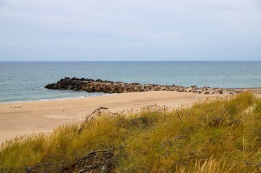 Danimarka 'nın Kuzey Denizi' ndeki taş iskelesi. Yüksek kalite fotoğraf