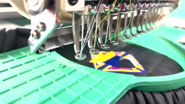 Embroidery Embroidery Machine Barudan Tjima Embroidery Machine — Stock Video