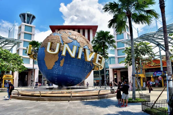 Sentosa Cingapura Fevereiro 2019 Pessoas Que Visitam Destino Turistas Populares — Fotografia de Stock