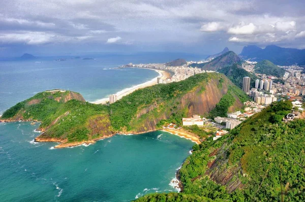 Aerial View Rio Janeiro Sugarloaf Mountain Copacabana Beach —  Fotos de Stock