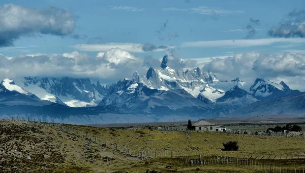 Lonely mountain houses near El Chalten village at Patagonia Argentina