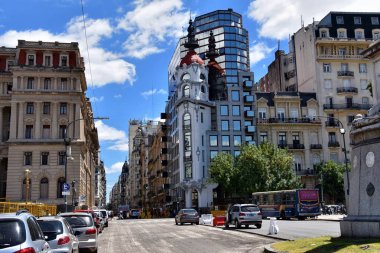 Buenos Aires, Argentina - January 24, 2017: street view from Plaza Lavalle square in Buenos Aires