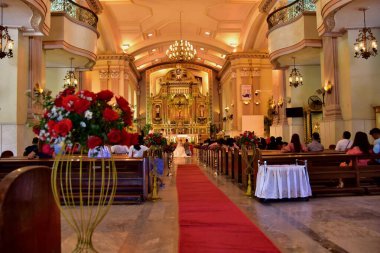 Cebu City, Philippines - February 2019: The Cebu Metropolitan Cathedral, officially known as the Metropolitan Cathedral and Parish of Saint Vitalis and of the Immaculate Conception.