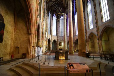 Toulouse, France - January 14, 2023: Beautiful interior of the Dominican monastery Couvent des Jacobins in Toulouse, France