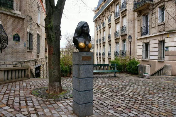 Paris França Janeiro 2023 Estátua Busto Bronze Cantor Atriz Conhecida — Fotografia de Stock