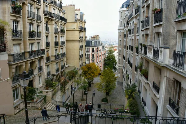 Париж Франция Ноября 2022 Года Красивый Вид Улицу Монмартр Париже — стоковое фото