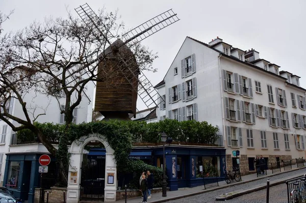 Paříž Francie Listopadu 2022 Krásný Výhled Kopcovitou Ulici Montmartre Paříži — Stock fotografie