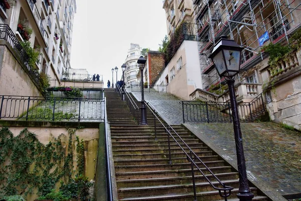 Paryż Francja Listopada 2022 Piękny Widok Montmartre Hill Street Paryżu — Zdjęcie stockowe