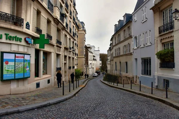 Paris Frankreich November 2022 Schöne Aussicht Auf Die Montmartre Straße — Stockfoto