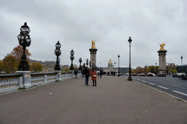 Paříž Francie Listopadu 2022 Krásný Výhled Most Pont Alexandre Iii — Stock fotografie
