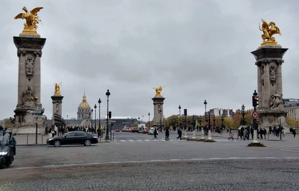 Париж Франция Ноября 2022 Года Прекрасный Вид Мост Мост Александра — стоковое фото