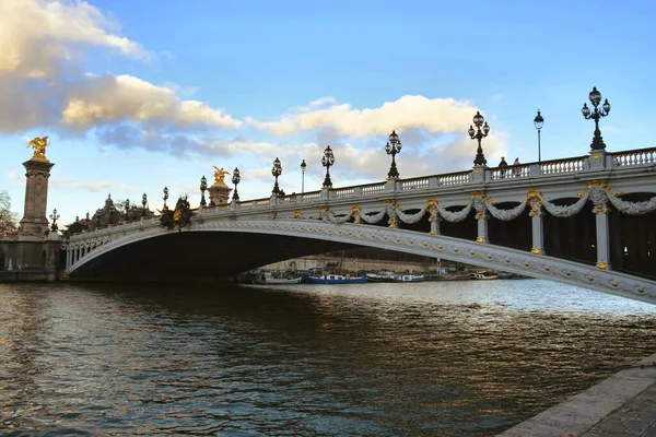 Παρίσι Γαλλία Νοεμβρίου 2022 Όμορφη Θέα Της Γέφυρας Pont Alexandre — Φωτογραφία Αρχείου