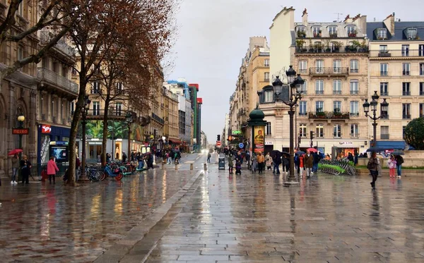 Παρίσι Γαλλία Νοεμβρίου 2022 Όμορφος Παρισινός Δρόμος Διαχρονική Αρχιτεκτονική Και — Φωτογραφία Αρχείου