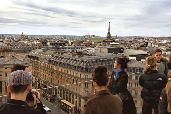 Париж Франция Ноября 2022 Года Вид Воздуха Бульвар Османа Париже — стоковое фото