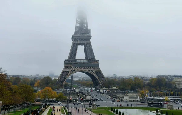 Paris França Novembro 2022 Vista Sobre Campo Marte Com Torre — Fotografia de Stock