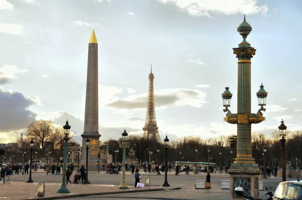 Paris França Janeiro 2023 Vista Sobre Grande Praça Pública Place — Fotografia de Stock